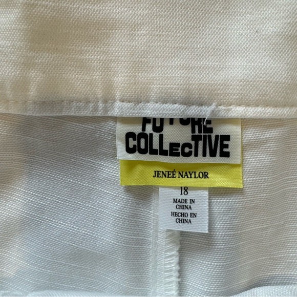 Target Jenee Naylor Future Collective High Rise Belted White Trouser Shorts - Picture 6 of 7